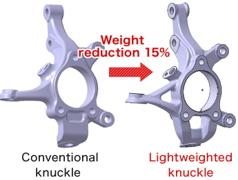 Suspension and steering parts with lightweighting technology (shape design)